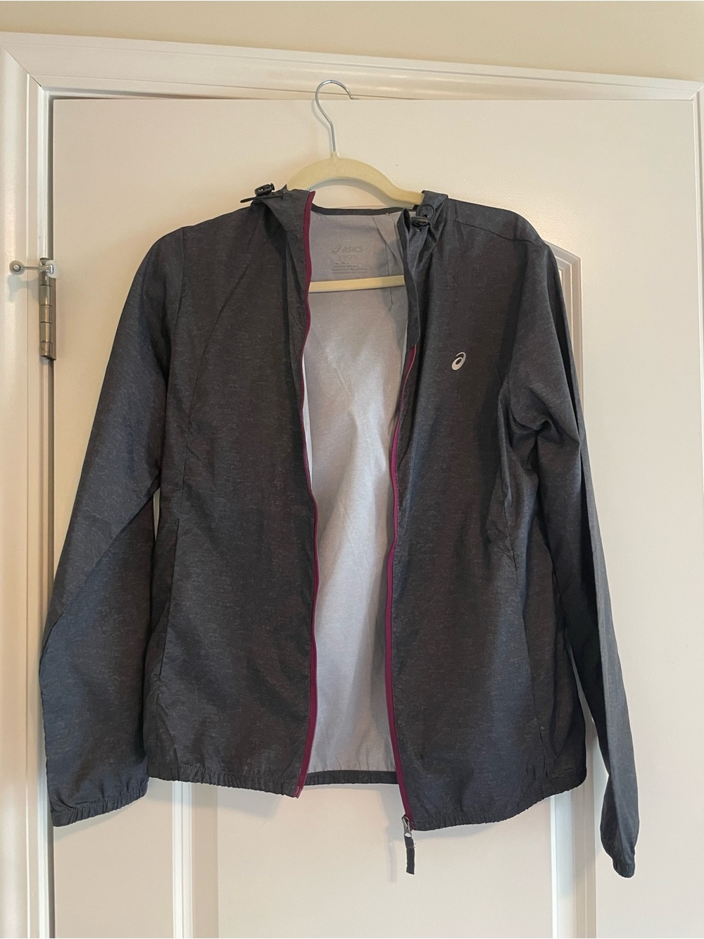 Asics Gray Jacket with Pink Zipper Accent